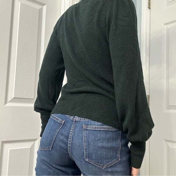 Madewell Sweater Balloon Knit Green Wool Alpaca Fall Size Extra Small New - Picture 2 of 7